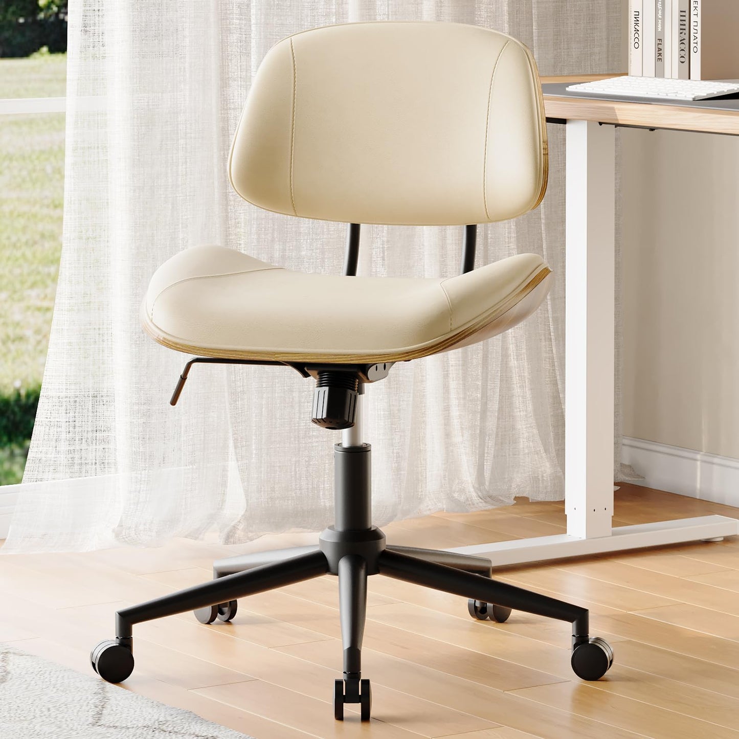 BERYTH Office Chair Comfy Small Ergonomic Office Chair with Wheels Desk Chair Modern Swivel With Adjustable Height Capacity up to 136 kg Study