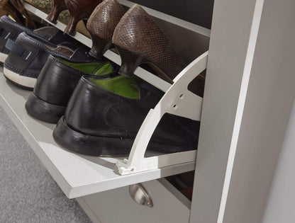 GFW Lancaster 2 Door 1 Drawer Foldable Shoe Cabinet Hallway & Bedroom Living Grey
