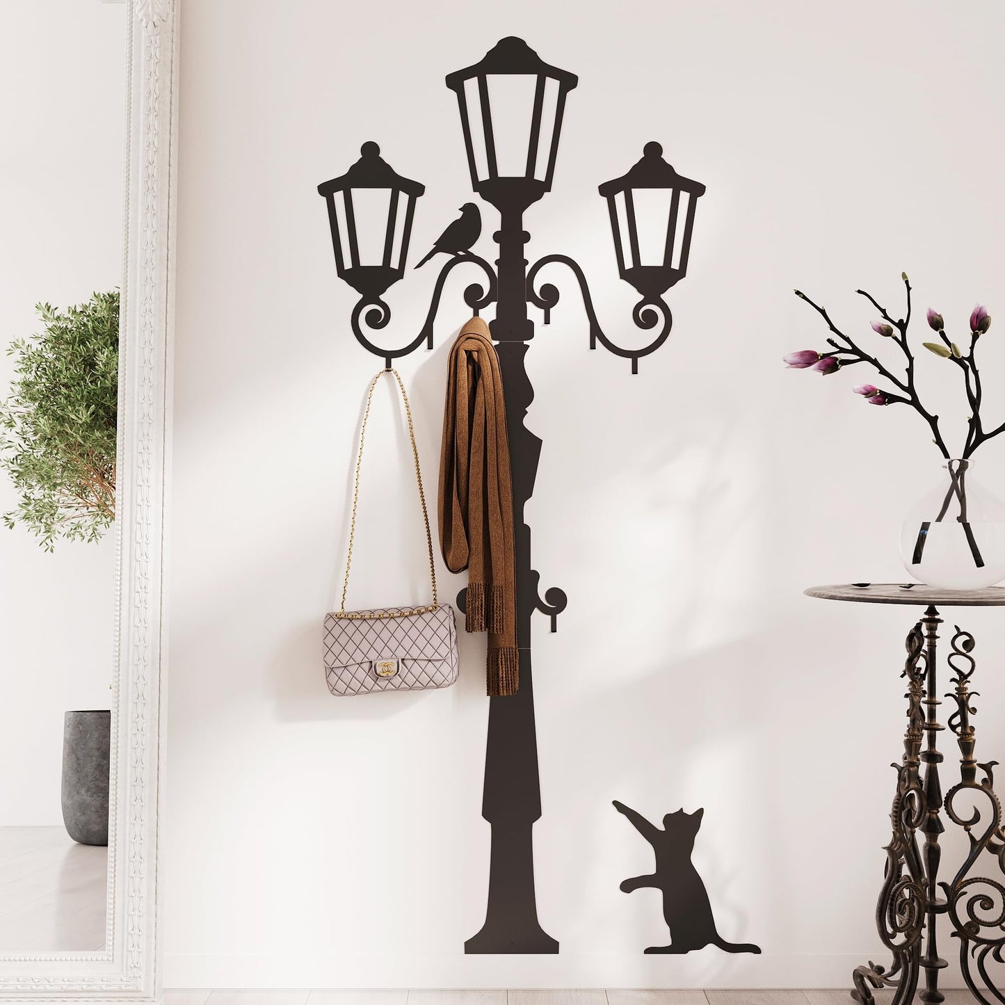 Coat rack wall mounted 67x27in | coat hooks wall mounted 8pcs | heavy duty wardrobe metal 2mm | rack clothes | hallway furniture sets