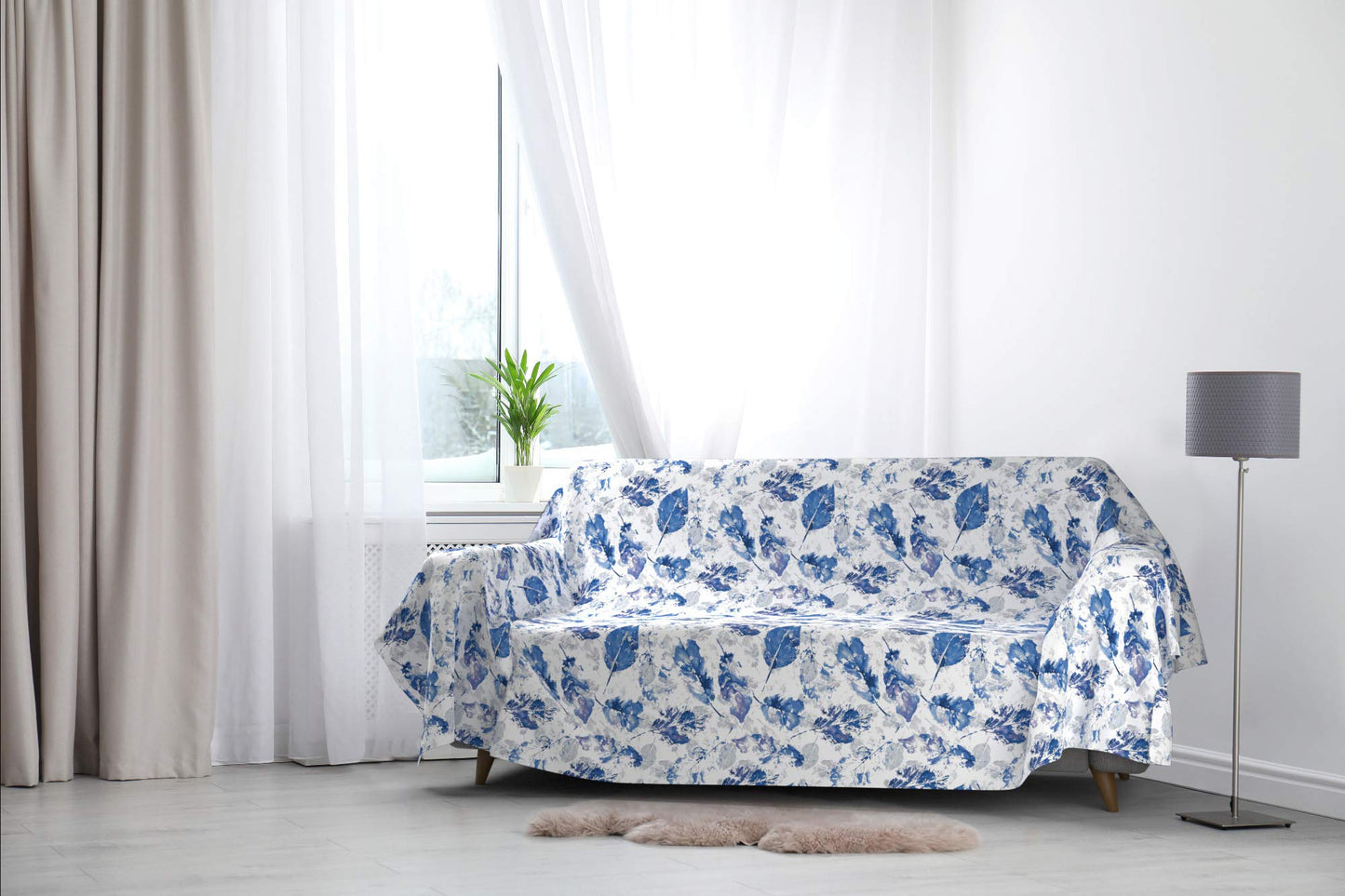 Italian Bed Linen Fantasy Towel 2Pst Printed 270 x 280 cm Foglie