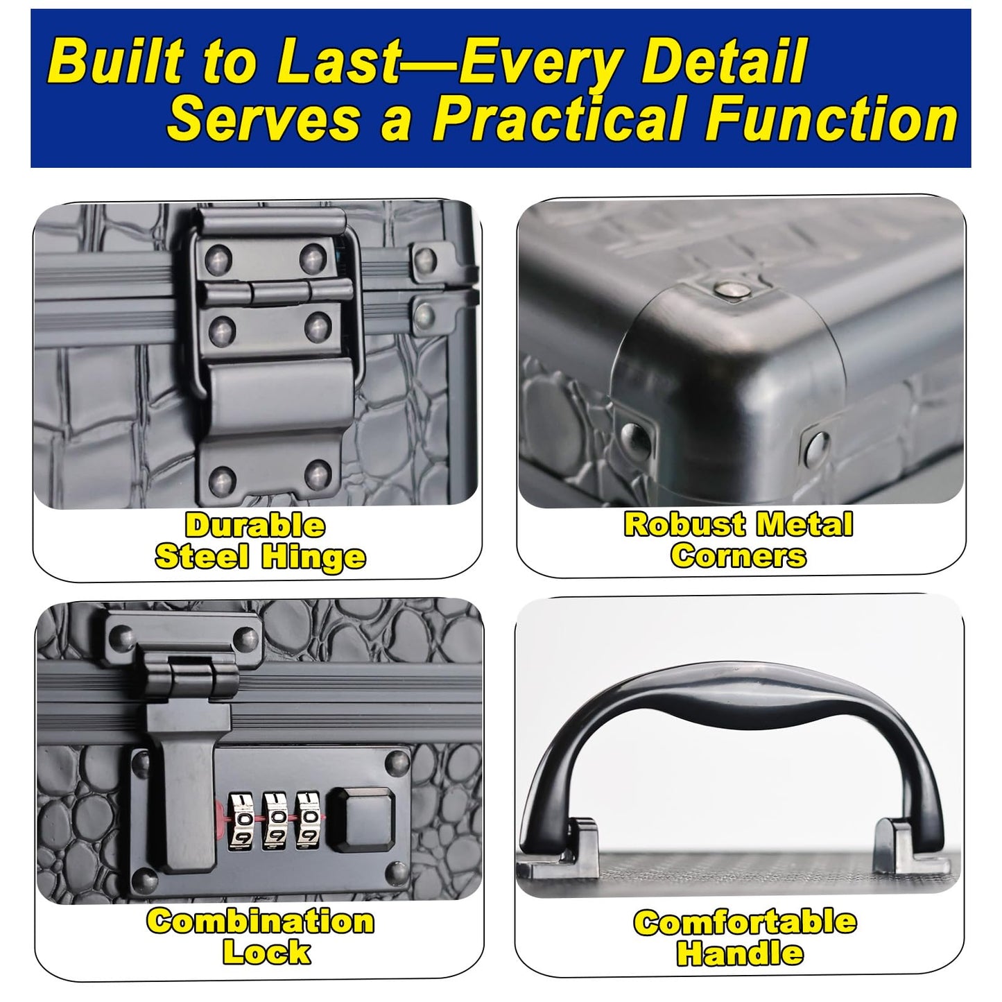 Pogianhae Medicine Lock Box with Code, Secure Multipurpose Locking Box