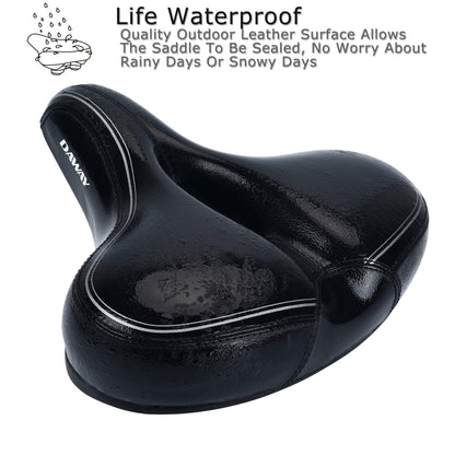 DAWAY C30i Comfortable Oversized Bike Seat - Memory Foam Padded Exercise Bicycle Saddle for Peloton, Stationary, Mountain, Road Bikes - Extra Wide