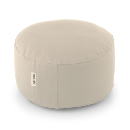 basaho WHEEL Zafu Meditation Cushion | Organic Cotton | Buckwheat Hulls | Removable Washable Cover (Natural)