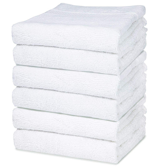 IBIMZA Hand Towel - Soft & Super Absorbent White Hand Towels for bathroom, Ring Spun Quick Dry Egyptian Cotton Hand Towel Set of 6 Bathroom Hand