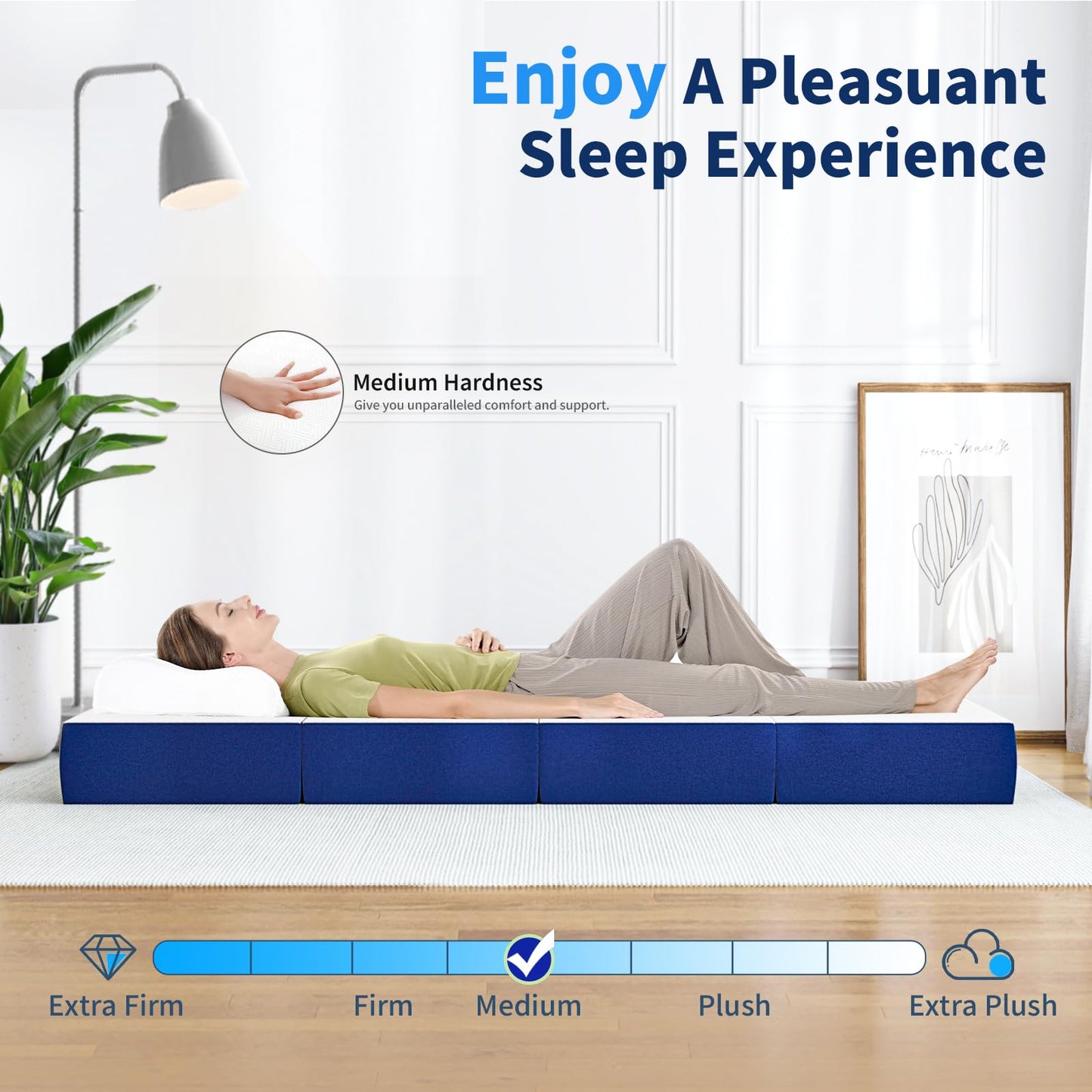 Doubleslee Folding Mattress Single Size, 4-Fold, 90x190x10cm