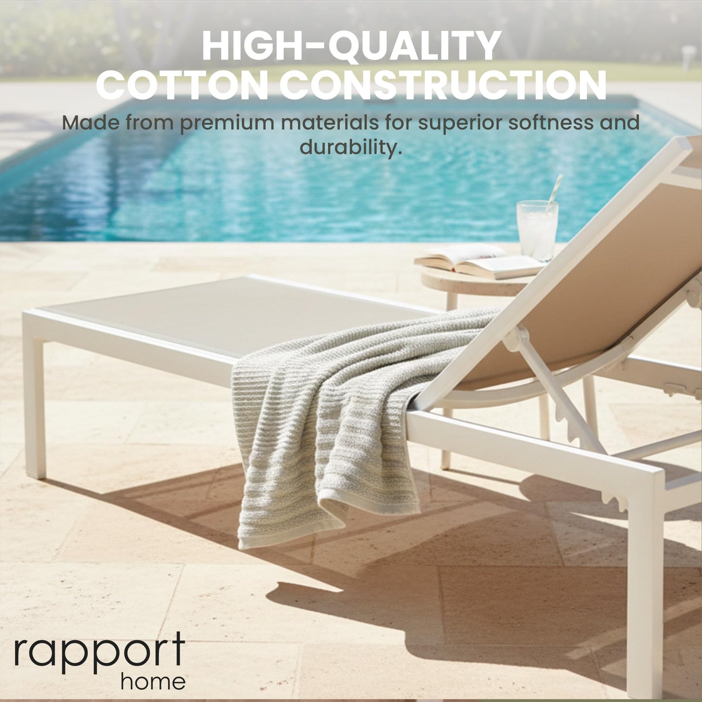 Rapport Home Linear Bath Sheets 2 Pack | Dove Grey | 90x140cm | Luxurious 500GSM 100% Cotton | Oeko-Tex Certified Absorbent & Soft Bathroom Towels
