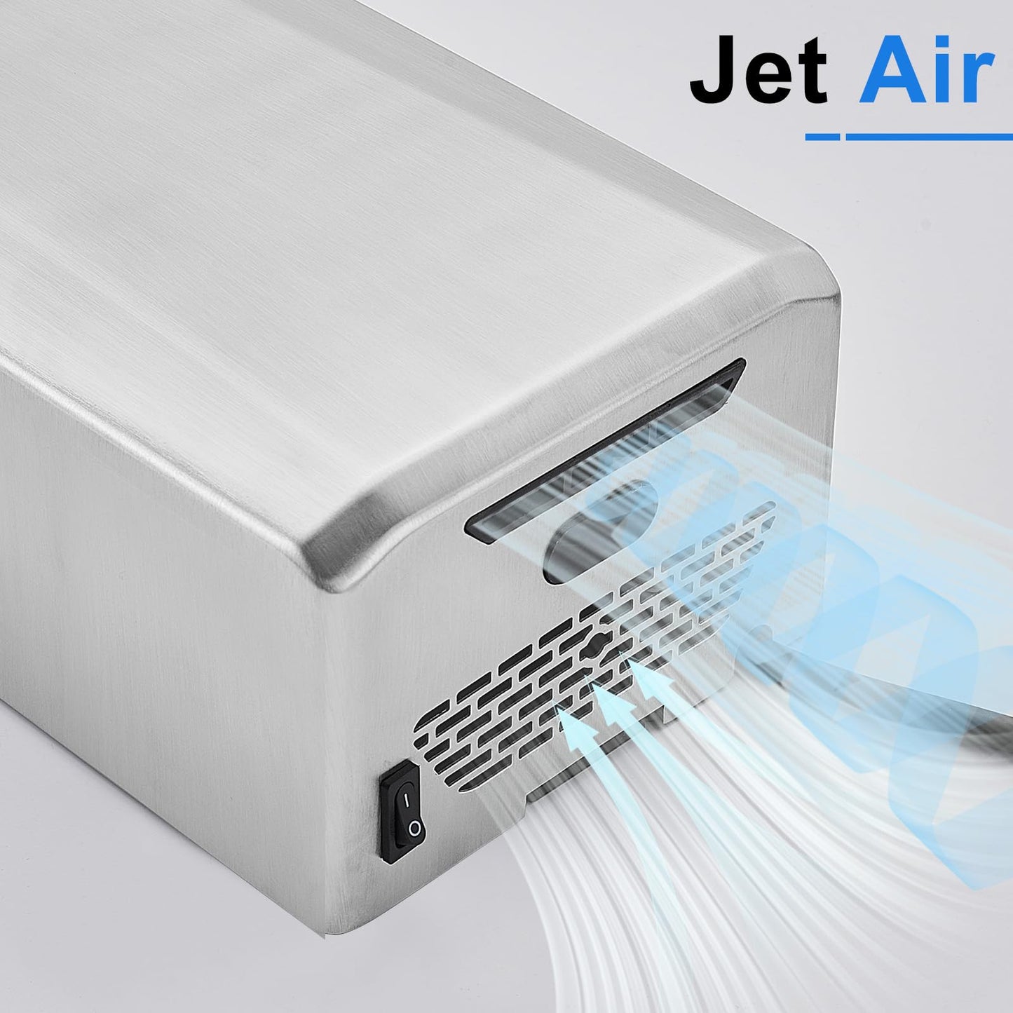 KSITEX Hand Dryer,High Speed Commercial Hand Dryer Stainless Steel Automatic Electric Dryer Wall Mounted for Toilet Bathroom Eco Friendly Brushed