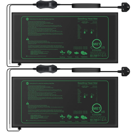 Mojimdo 50W Heating Mat Plants with Thermostat - Quick Heating, Fire Protection, Heat Mat for Germination and Temperature Regulation, Ideal for