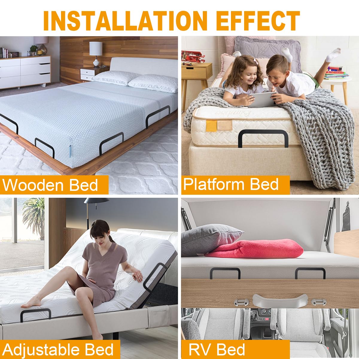 ANTEISI 2 Pieces of Mattress Slide Stopper,Mattress Holders to Keep Mattress from Sliding，Suitable for Adjustable Beds, Platform Beds