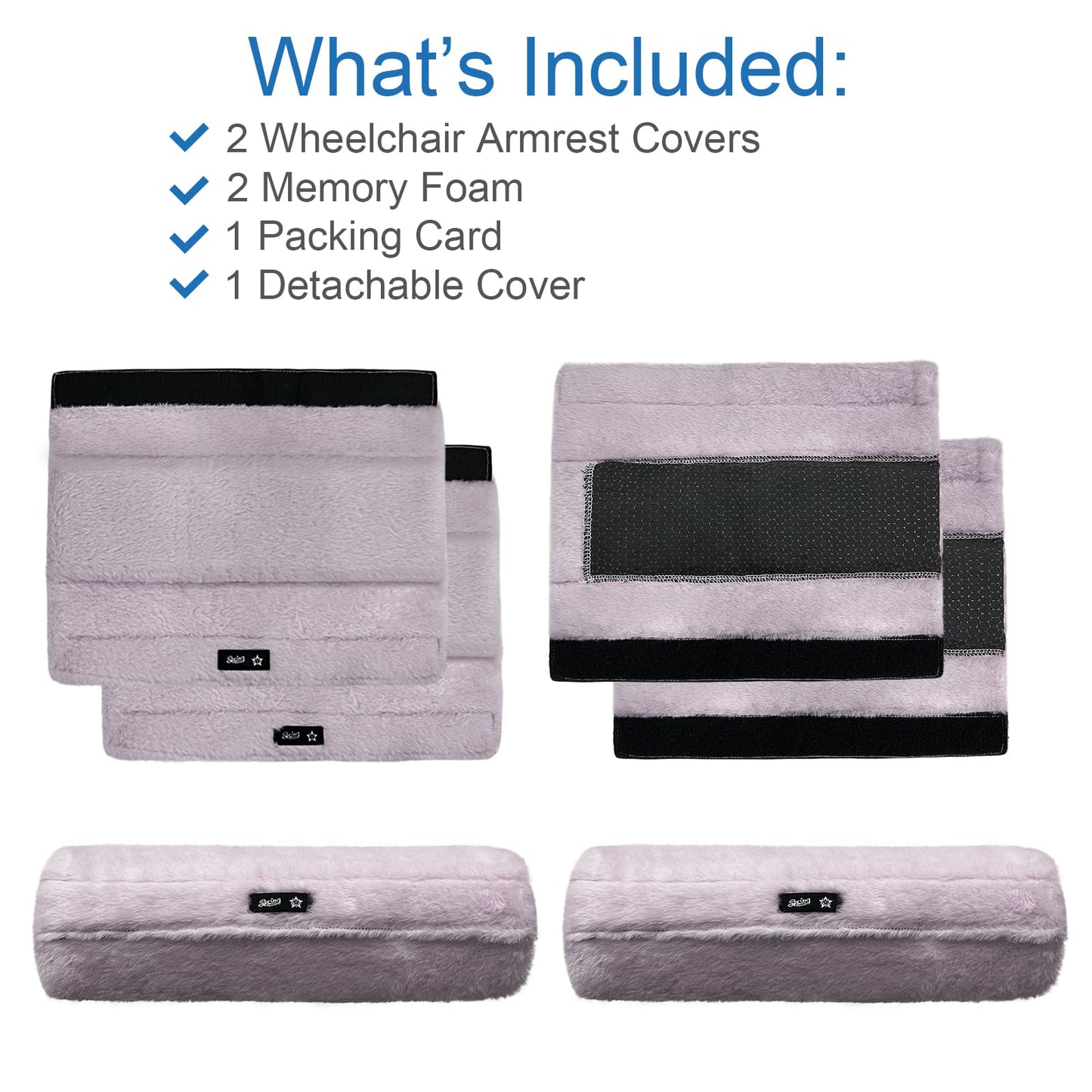 SPRING SEAON Wheelchair Armrest Pads Covers Fuzzy Desk Chair Arm Pads Soft