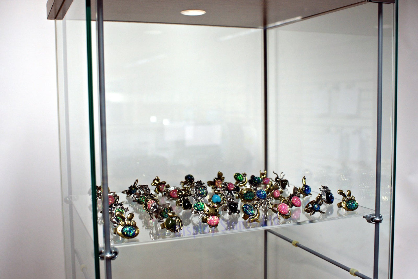 Display Stands Set of 4 Extra Acrylic Shelves with Brackets to Fit I kea De tolf Cabinet (DSA/IK-x4FBA)