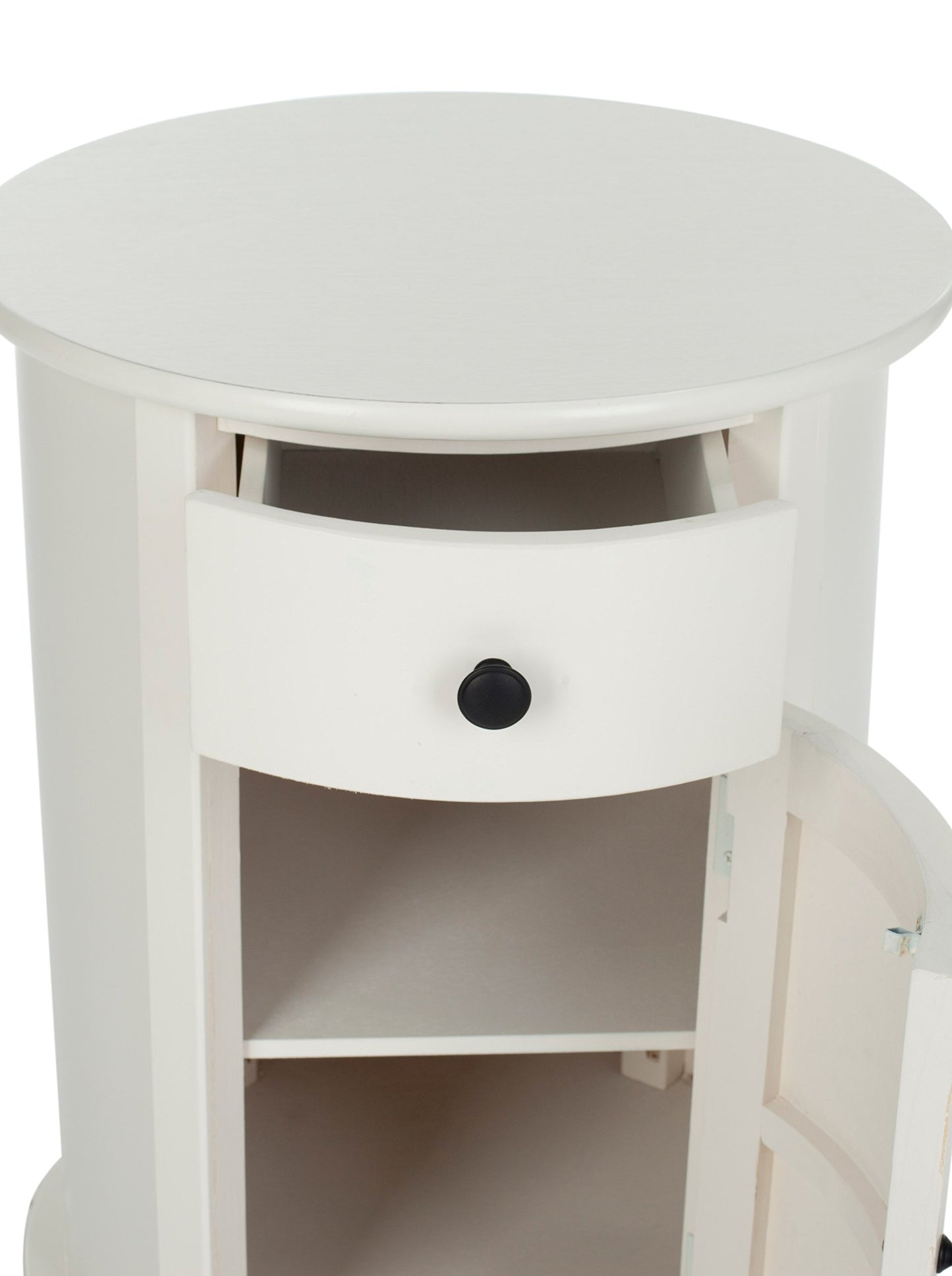 SAFAVIEH Modern Wooden Accent Table with Storage, in Distressed and Cream, 45 X 45 X 65