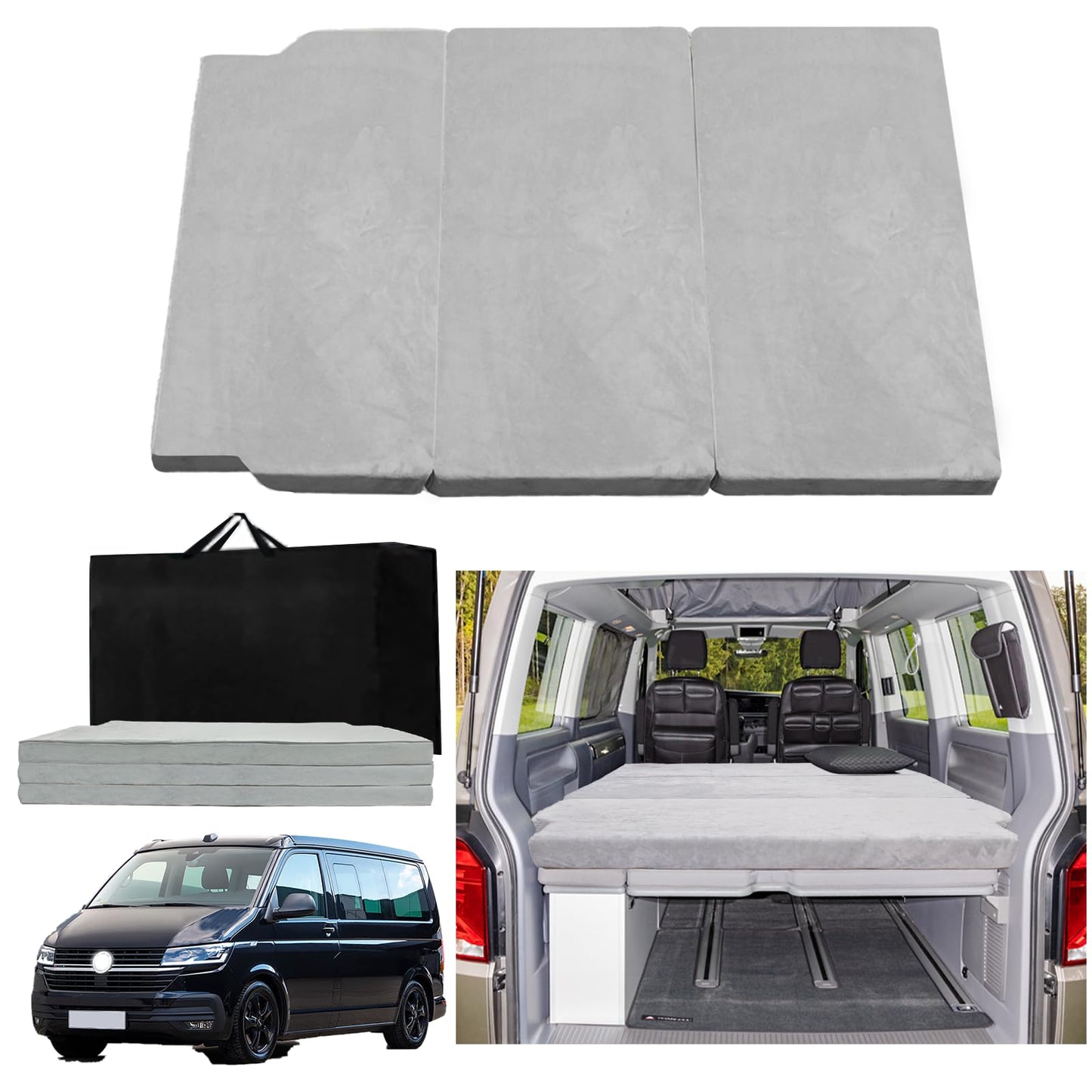 xxjolavv Thickened Portable Folding Mattress Compatible with VW T32 T4 T5 T6 T6.1 T7 Multivan California Beach Caravelle and Transporter Motorhome