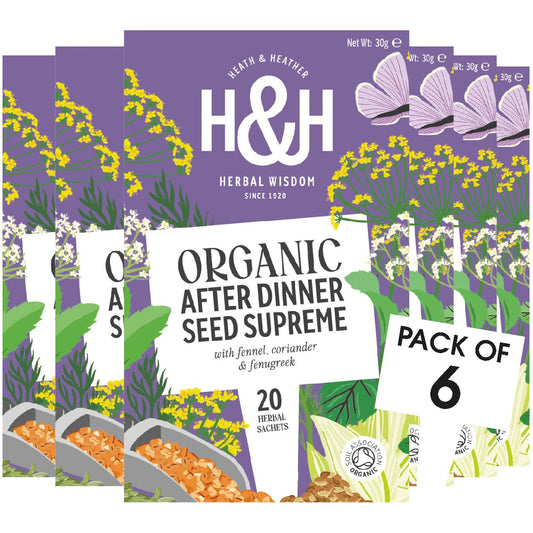 Heath & Heather - Organic After Dinner Seed Supreme Tea with Fennel, Coriander & Fenugreek ? Gluten-Free Digestive Blend ? Naturally Caffeine-Free ?