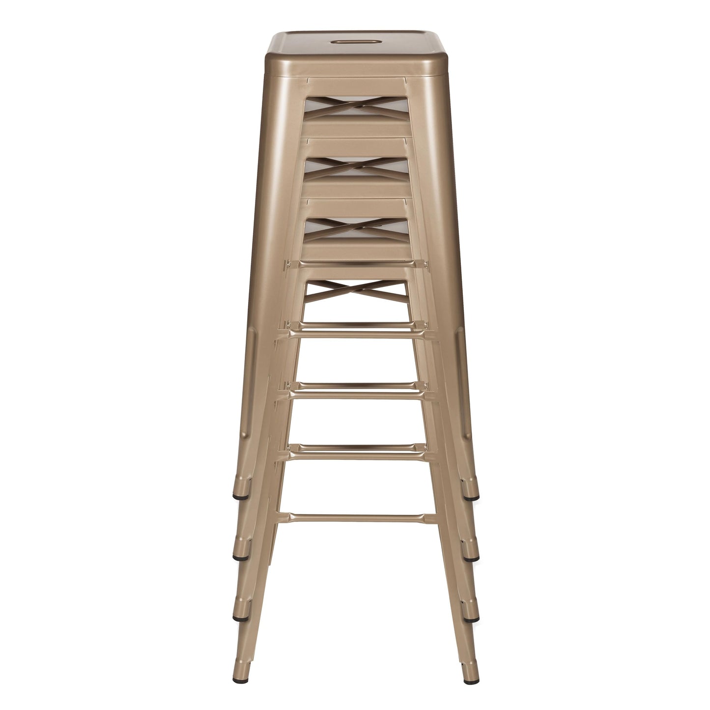 hjh OFFICE Barstool bistro stool VANTAGGIO HIGH metal stackable sturdy bistro stool metallic gold