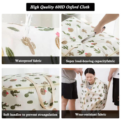SEPSCO Clothes Storage, 2pcs Duvet Storage Bag 105l Large Moving Bags With Zips Thicken Oxford Moisture Proof for Bedding Bed Sheet Clothing Duvets