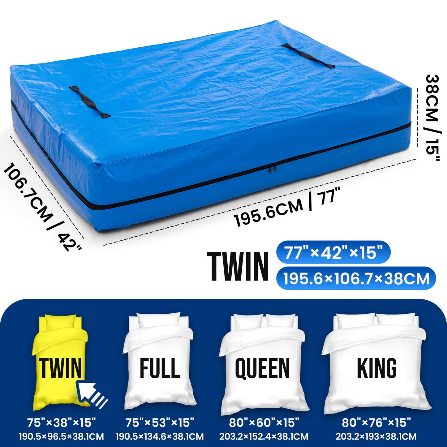TAILI Mattress Bags for Moving and Storage, Heavy Duty, Twin Size