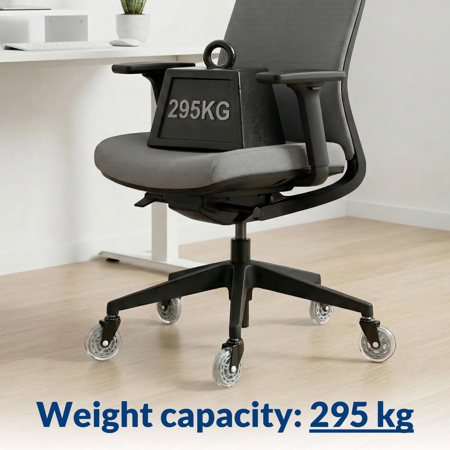 COSYLAND Office Chair Casters 11 mm x 22 mm - Set of 5 Casters for Office Chairs - Super Quiet and Soft for Hard Floors, Parquet, Carpet, Laminate