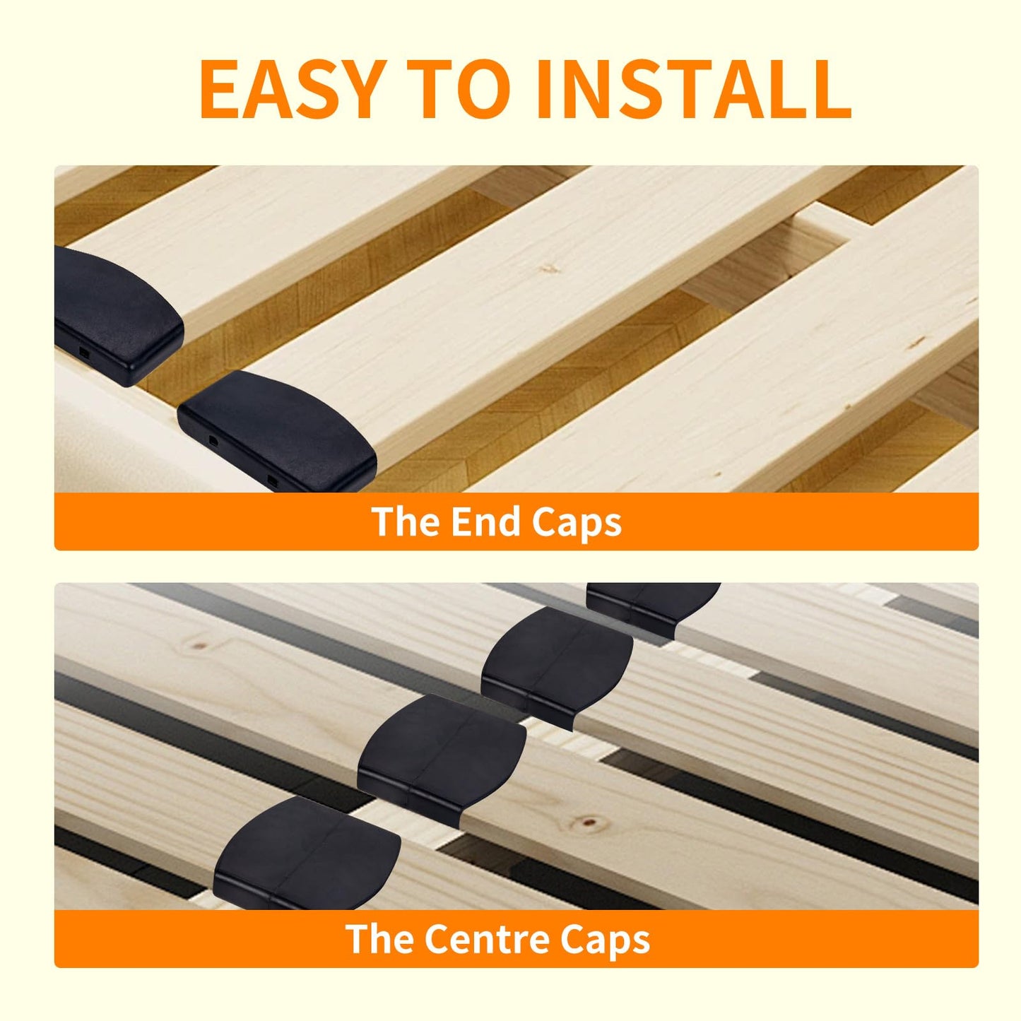 Sewokon 24 Pcs Side Bed Slat Holders Replacement Kit, Plastic Bed Slats Caps - 24 End Sides, Lattenrost Kappen
