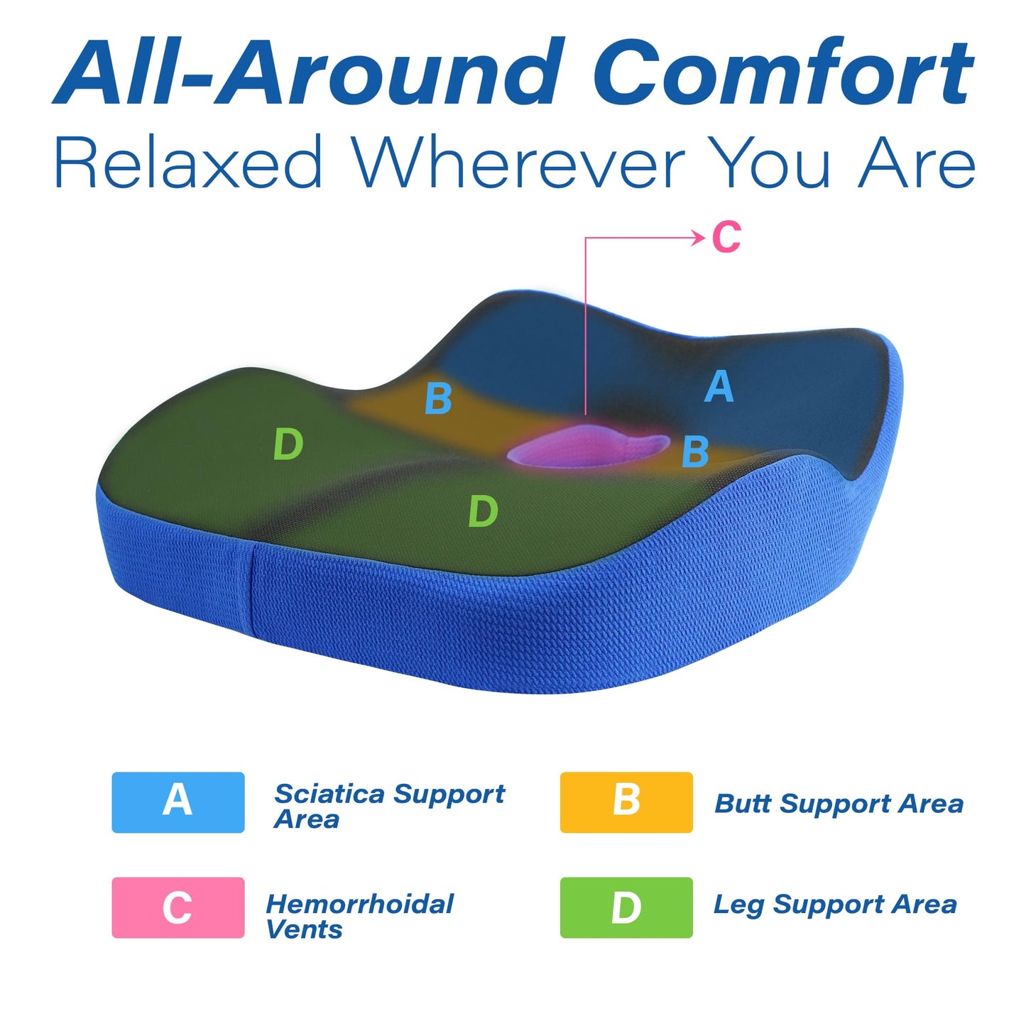 Allaboutsla Car Seat Cushion for Driving, Car Seat Pillow for Short Drivers