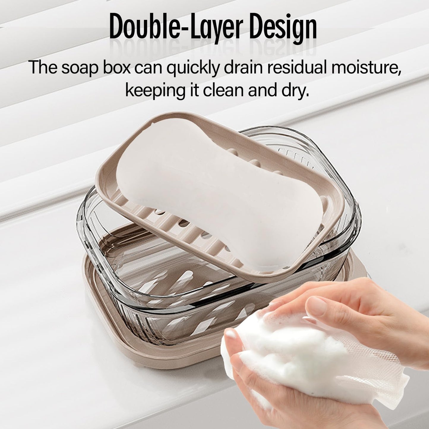 Soap Holder, Travel Soap Case, Portable Soap Box, Soap Case with Draining Grid, Soap Dish With Lid, Easy Cleaning Soap Tray for Bathroom, Gym, Camp