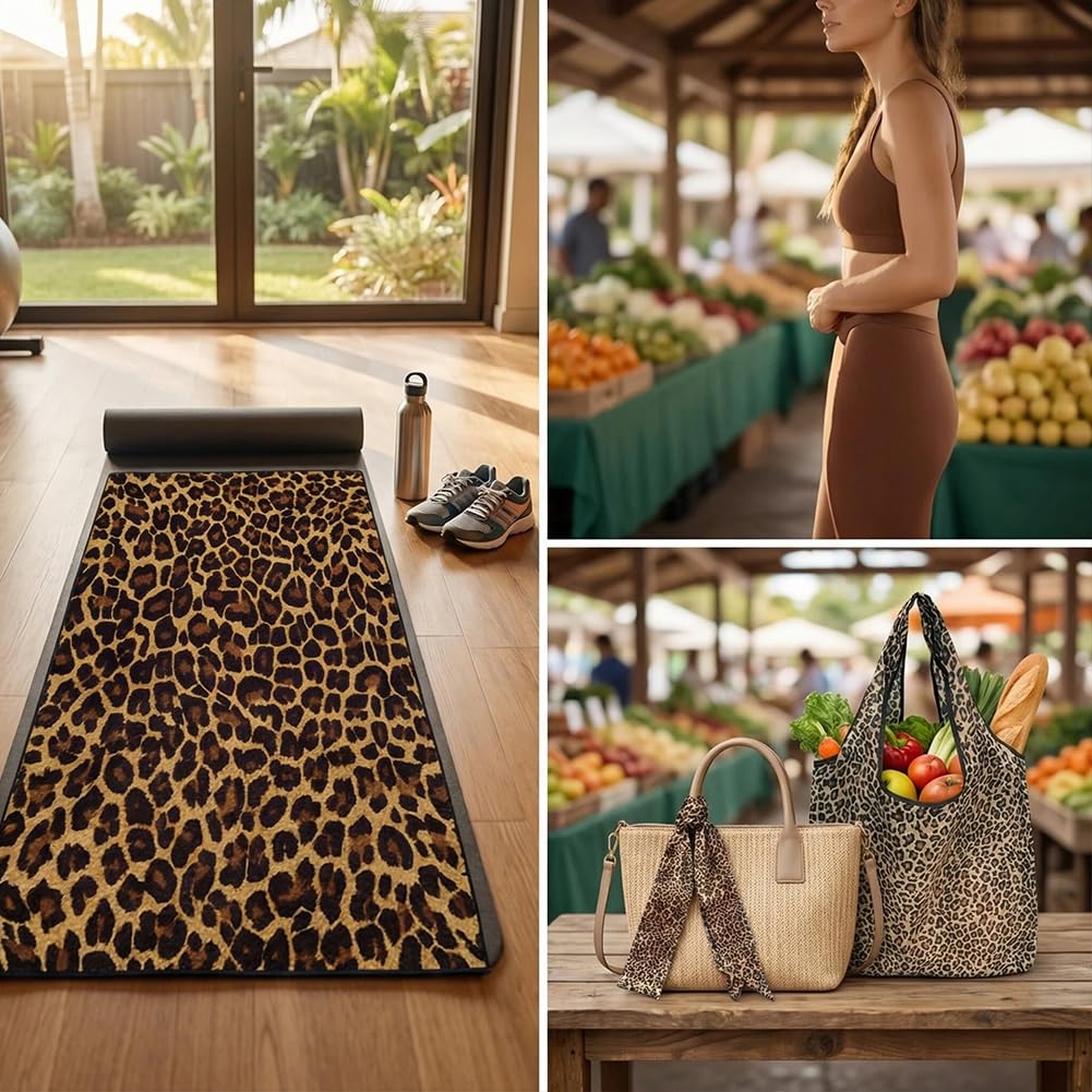 Vexthorion Leopard Microfibre Quick Dry Travel,Swimming Towel Set-160x80CM