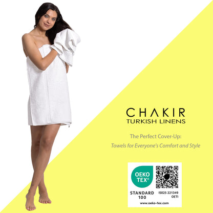 Chakir Turkish Linens | Hotel & Spa Quality 100% Cotton Premium Turkish Towels | Soft & Absorbent 8-Piece Towel Sets, White