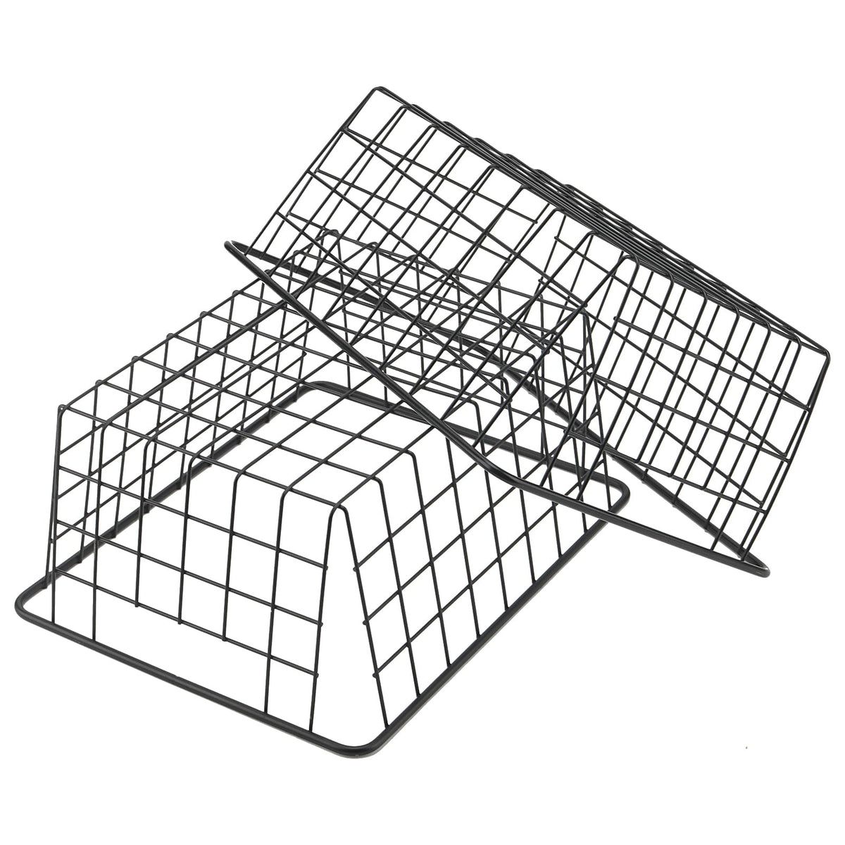 KEILEOHO 2 PCS 36 x 29 x 15.5cm Wire Storage Baskets, Large Black Metal Wire Baskets with Handles