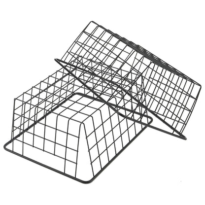 KEILEOHO 2 PCS 36 x 29 x 15.5cm Wire Storage Baskets, Large Black Metal Wire Baskets with Handles