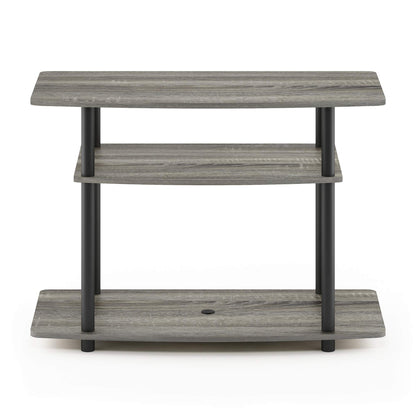 Furinno No Tools 3-Tier Entertainment Center Stand, TV Stands, TV Unit, TV Shelf, French Oak/Black
