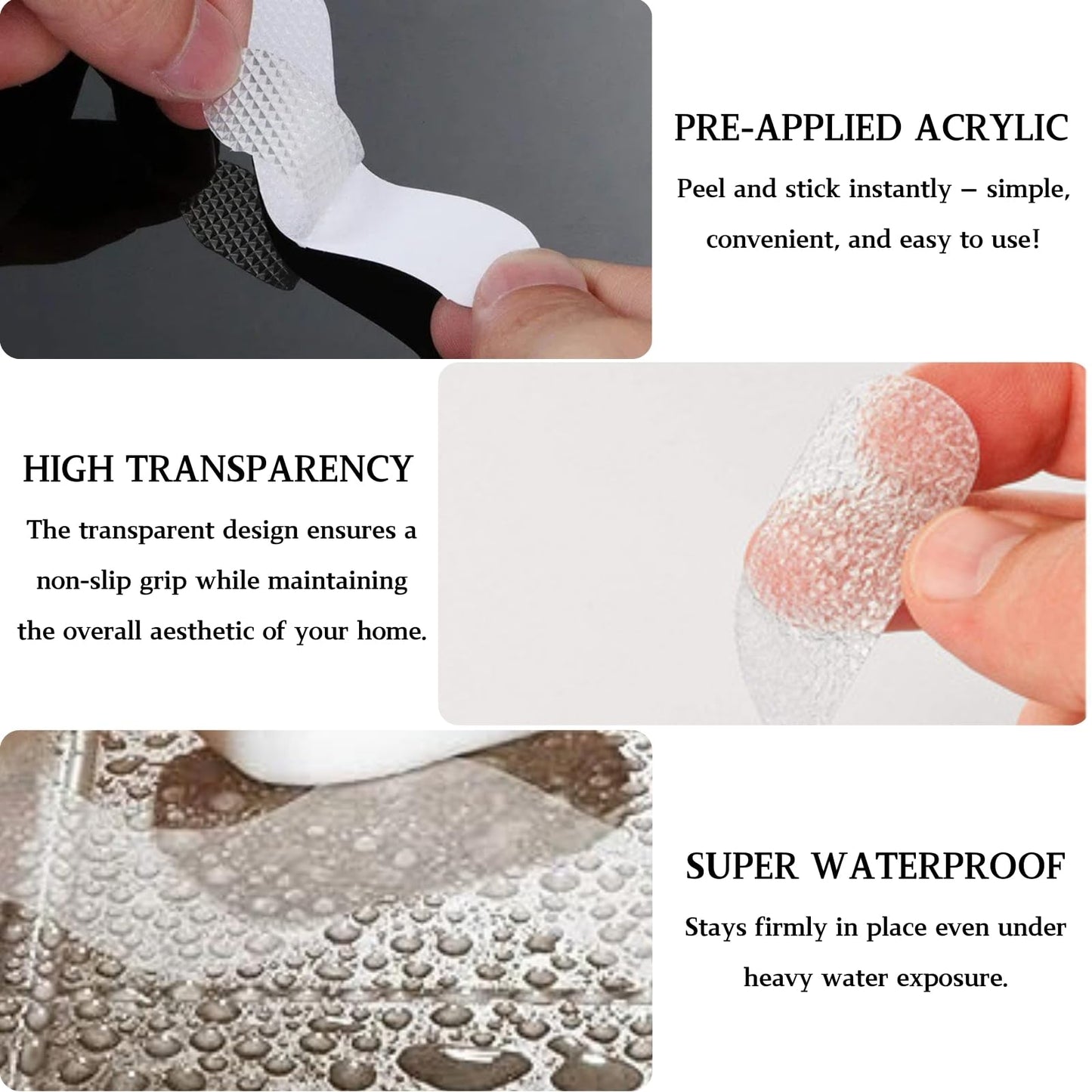 LUFFLOK 24 Pcs Bath Stickers Non Slip Bath Stickers Transparent
