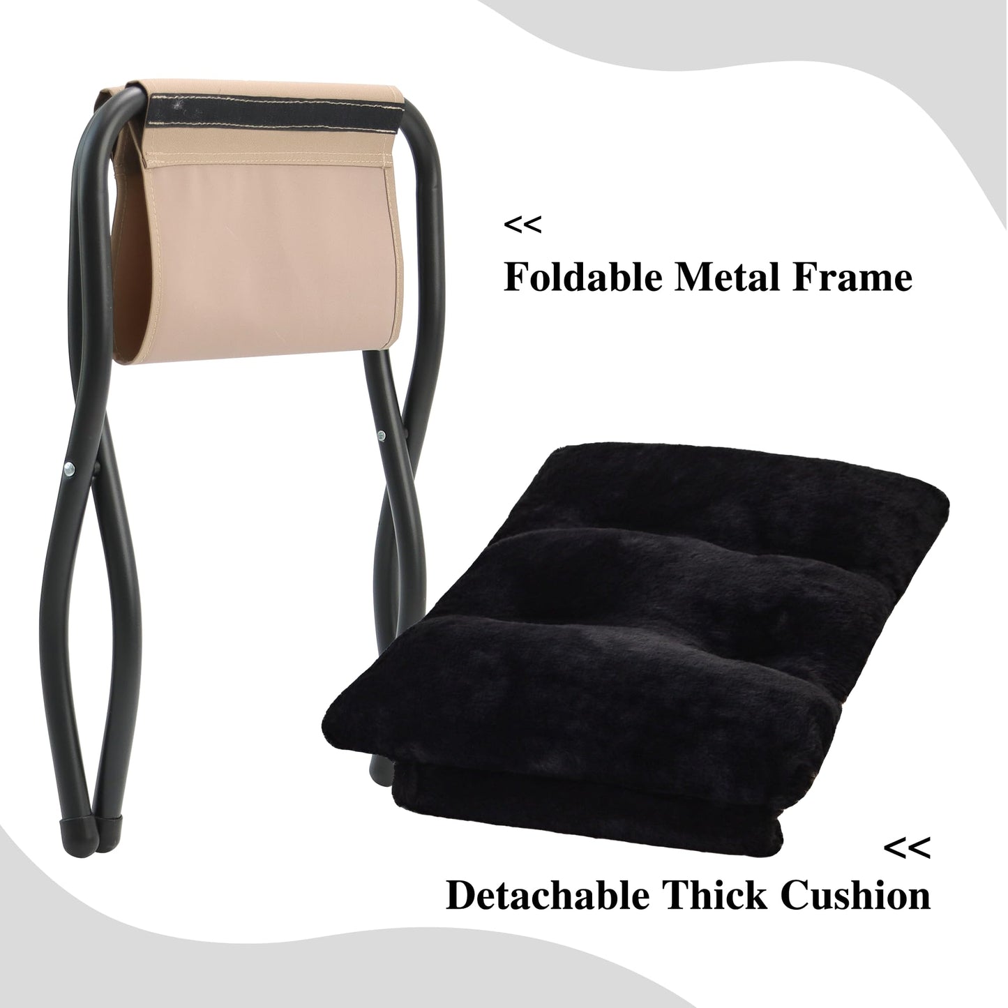 Mordchil EU 15"(H) Folding Ottoman, Foldable Footrest Stool, Portable Small Foot Stool for Couch, Collapsible Foot Rest Ottoman for Sofa