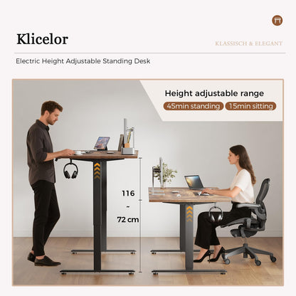 Klicelor Height Adjustable Electric Desk, 2 Memory Buttons, 120x80cm