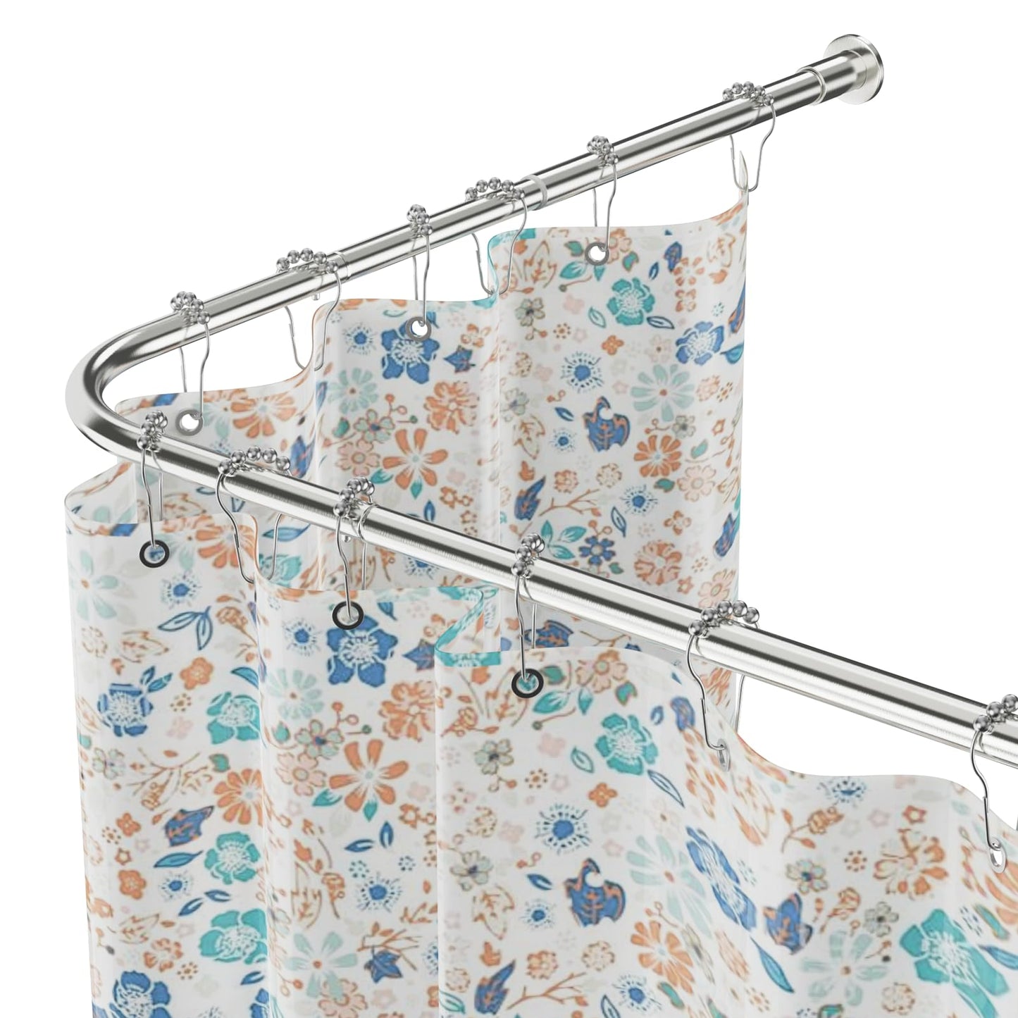 WELDUN L-Shaped Shower Curtain Rod, 68-96cm × 68-96cm Stainless Steel