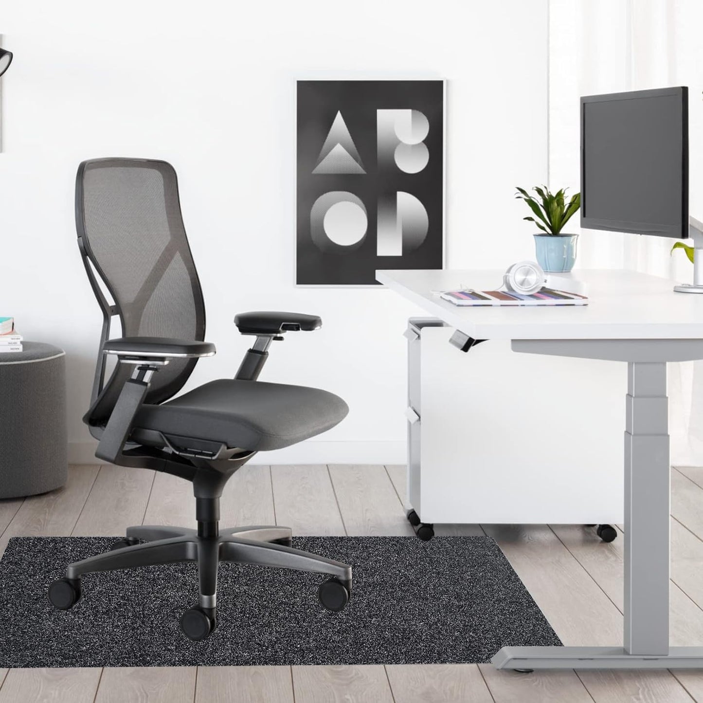Office Chair Mat for Hardwood Floor,120x90cm Rectangular Desk Chair Floor Protector Mat Rug for Gaming Rolling Chair