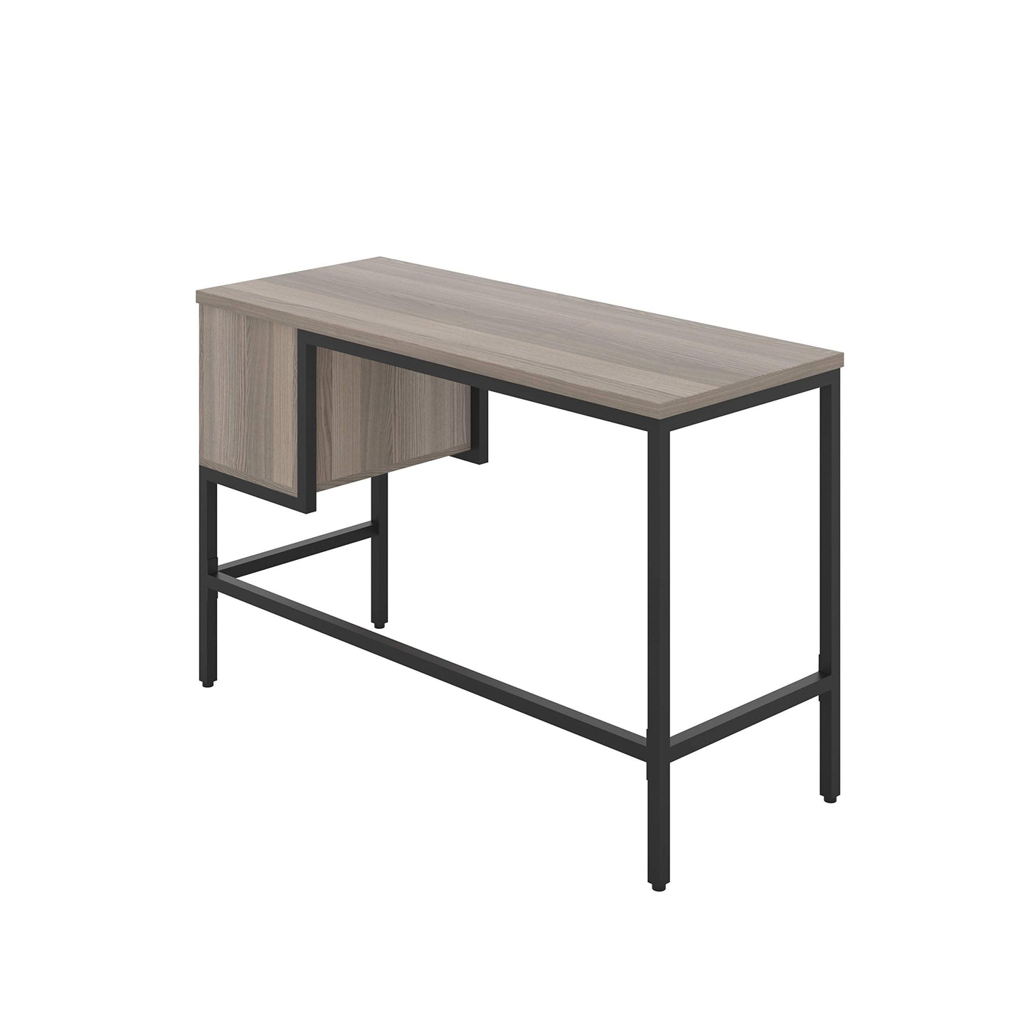 Office Hippo Industrial Grey Oak Desk with 2 Drawers, SoHo Style, 120 x 48 x 77 cm, Perfect for Home Office, Studying, or Computer Use