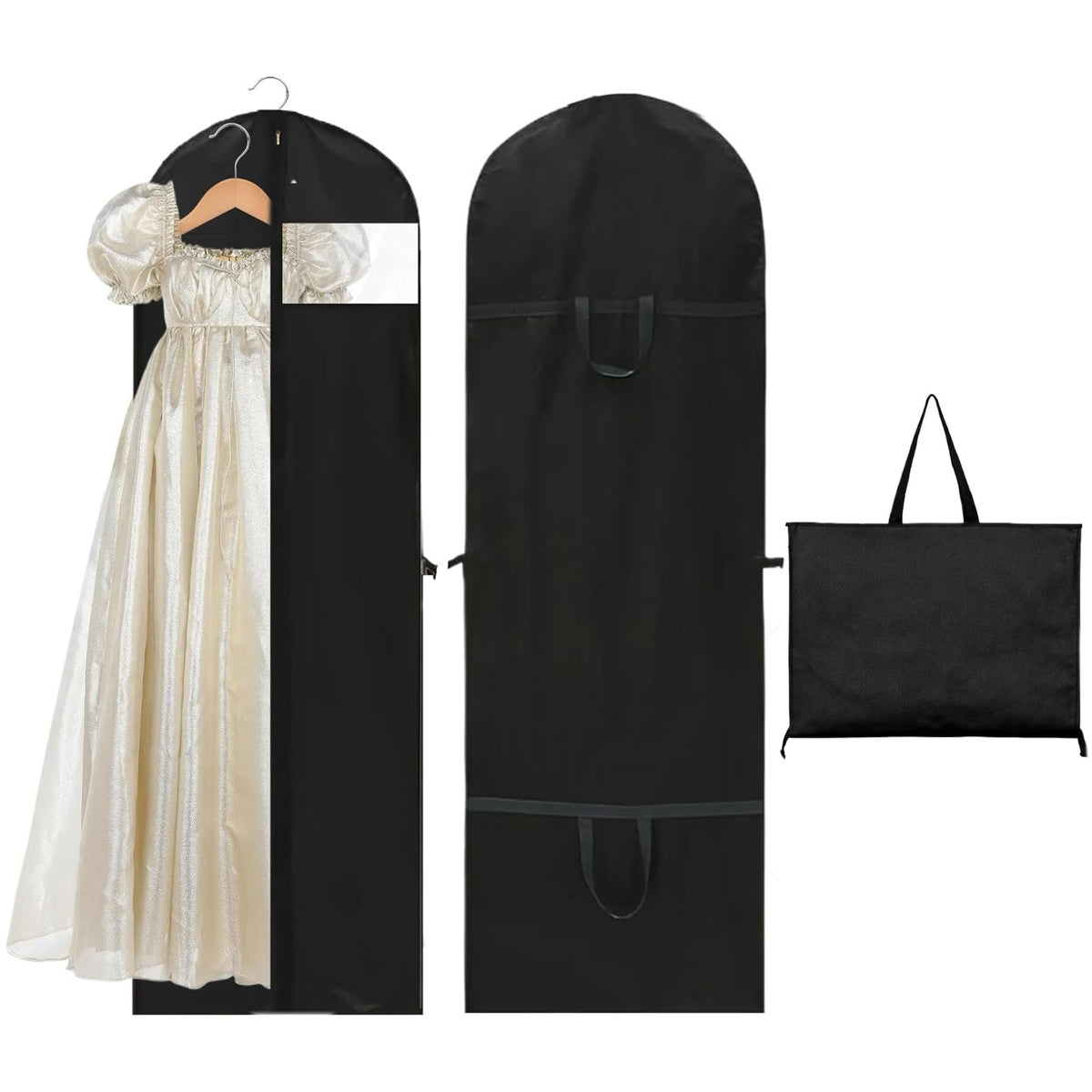 1Pack Waterproof Dress Bags Covers Long,180x60 CM Long Dress Bags Covers,Polyvinyl alcohol,Zipper Closure,Suit Bag for Hanging Clothes,Clothes Covers