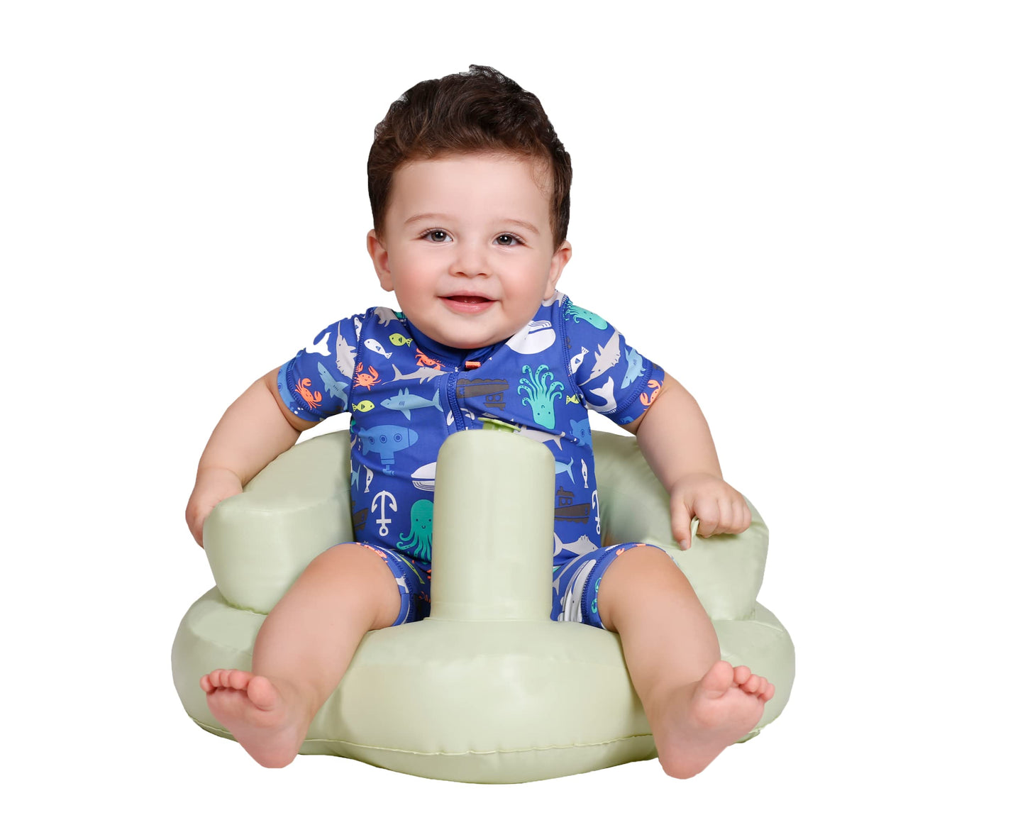 Kids Inflatable Chair Toddler Blow up Seat Inflatable Sofa Kids Sit Me Up Support Seat Blow Up Chairs Ring Mini Sofa Baby Toddler Seat (Green)