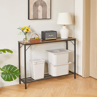 YMYNY Console Table, Slim Console Table for Hallway, Metal Frame, Compact Display Table, Sofa Table for Small Spaces, Entryway, Living Room, Sturdy,