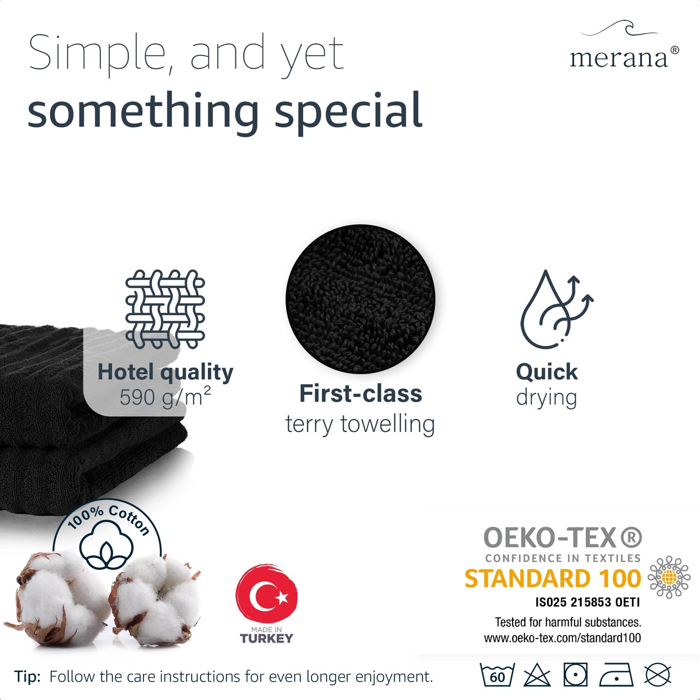 Merana OSLO towel set | quick-drying, soft & lint-free | terry luxury quality | 100% cotton terrycloth | OEKO-TEX | 590 GSM