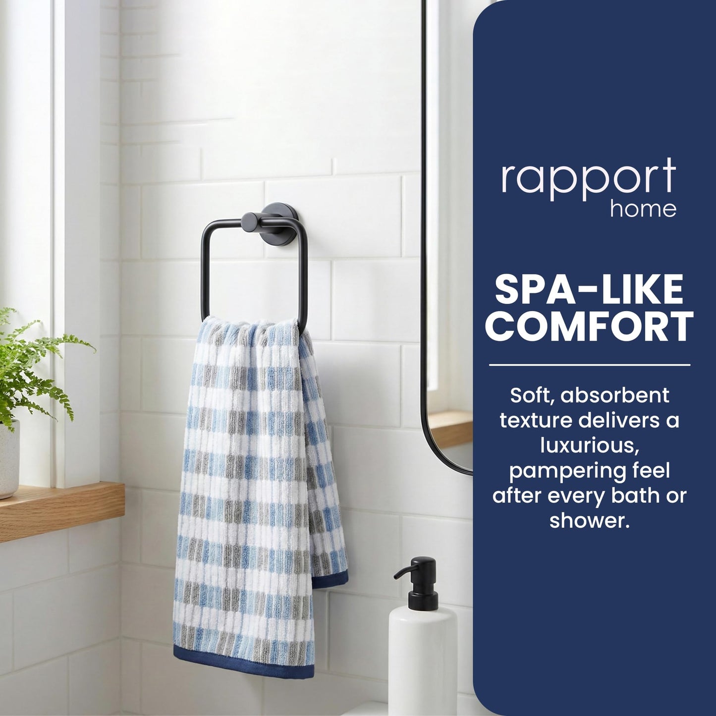Rapport Home Santa Cruz Face Towels 2 Pack | Blue | 30x30cm | Luxurious 500GSM 100% Cotton | Oeko-Tex Certified Soft & Absorbent Face Cloths