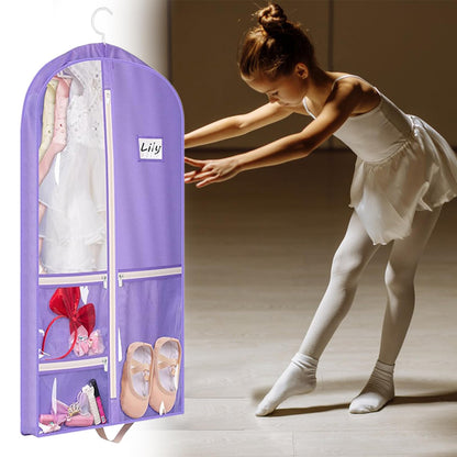 40 inch Dance Costume Bag, Costume Bags for Dancers, Dress Bags with 5 Zipper Pockets