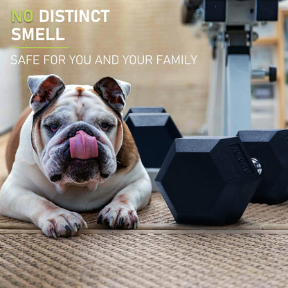 PhysKcal Hex Dumbbells Set 17.5kg Single, Odourless Poly Rubber Encased Dumbbells 2.5KG~20KG Pair or Single Home Gym Weights Set
