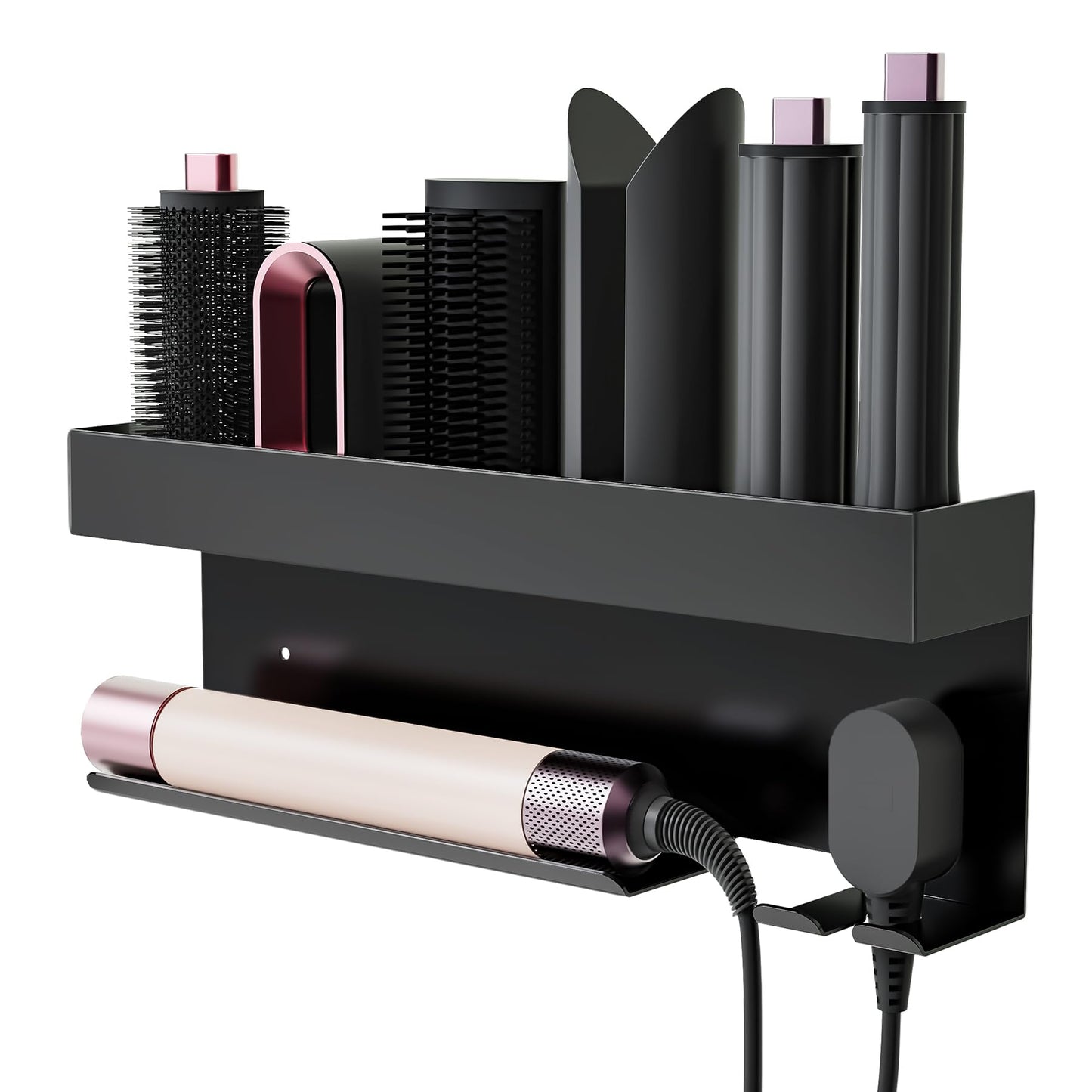 Affogato Storage Holder Compatible with Dyson Airwrap Styler, Curling Iron Wall Mount Holder Stand, Aluminum Hair Tool Organizer Rack for Bathroom