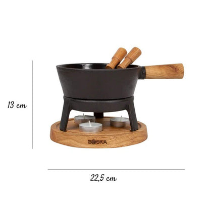 Boska Fondue Set Pro S - Fondue Sets for 2 to 4 Persons - Cheese Fondue - Fondue Tealight - 700 ml Volume - Inc. Fondue Forks