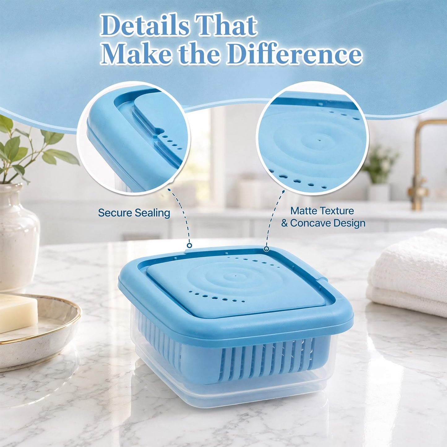 Travel Soap Case with Lid Leakproof Soap Box Square Soap Dish with Drainage Layer Portable Shower Shampoo Bar Holder for Gym Bathroom Camping