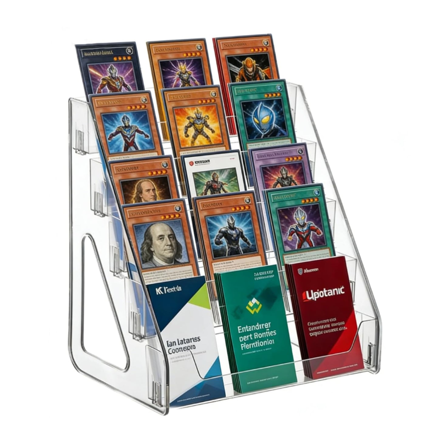 ZYNERY 5-Tier Acrylic Card Display Stand, Clear Card Stands for Display, Versatile Display Shelves For Greeting Card Organiser, Trading Card