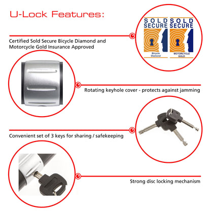 Burg Wachter 1M Sold Secure Lock and Ground Anchor Kit Bike Lock, Black