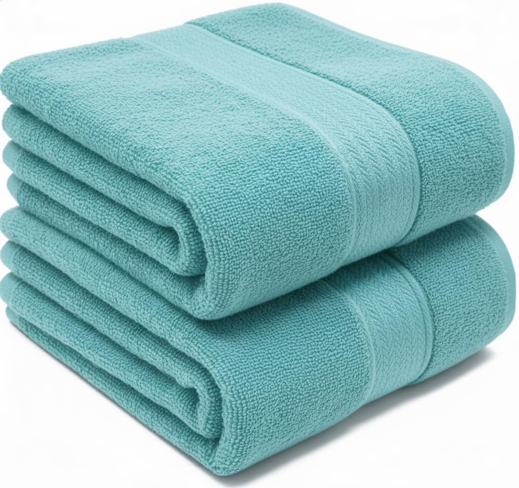 UK furniture Premium Jumbo Bath Sheets (90 x 150 cm-2 Pack) 100% Egyptian Cotton Super Absorbent Extra Large Bath Sheet Quick Dry Hotel Quality