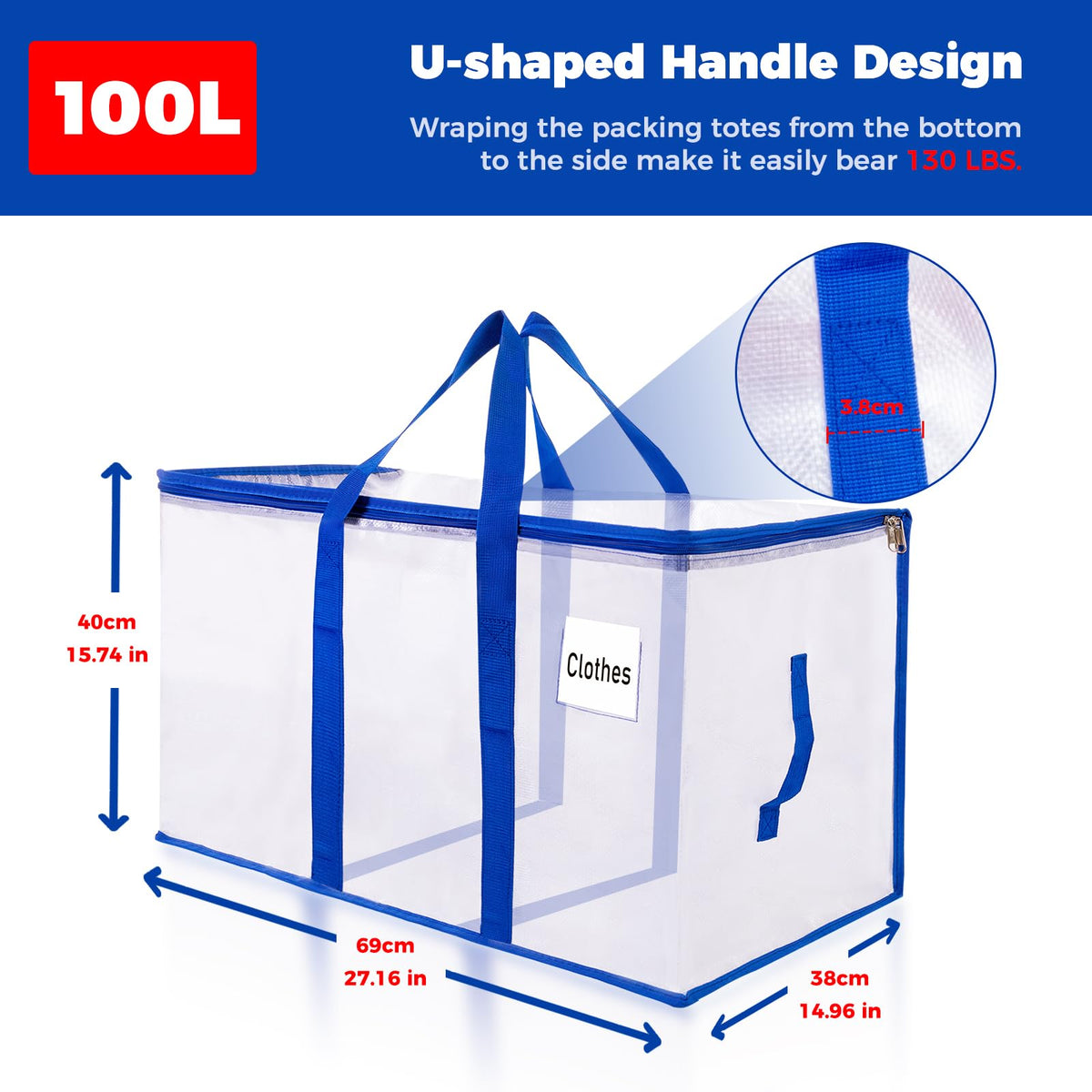 ZFWDSY Moving Bags 105 L,6-Pack Storage Bags Moving Boxes Alternatives
